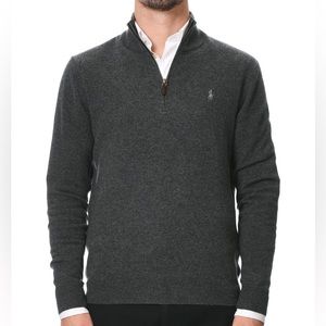 Polo Ralph Lauren 100% Super-soft Merino Wool Mélange-effect Half-zip Sweater